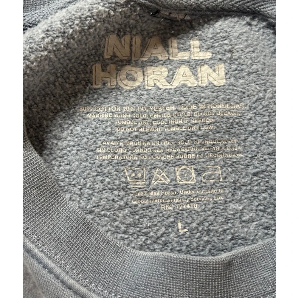 Niall Horan Unisex Diamond Crewneck Sweatshirt L The Show Tour Slate Blue